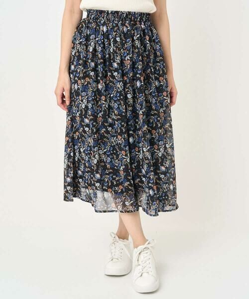 Maison de CINQ / メゾン ドゥ サンク ロング・マキシ丈スカート | 【小さいサイズ】フラワードットプリントシフォンスカート/丈の長さが選べる/洗濯機で洗える/セットアップ対応 | 詳細11