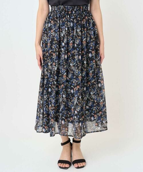 Maison de CINQ / メゾン ドゥ サンク ロング・マキシ丈スカート | 【小さいサイズ】フラワードットプリントシフォンスカート/丈の長さが選べる/洗濯機で洗える/セットアップ対応 | 詳細3