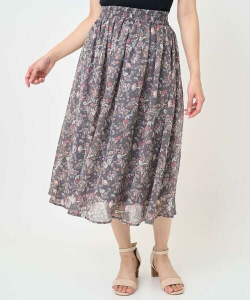 Maison de CINQ / メゾン ドゥ サンク ロング・マキシ丈スカート | 【小さいサイズ】フラワードットプリントシフォンスカート/丈の長さが選べる/洗濯機で洗える/セットアップ対応 | 詳細9