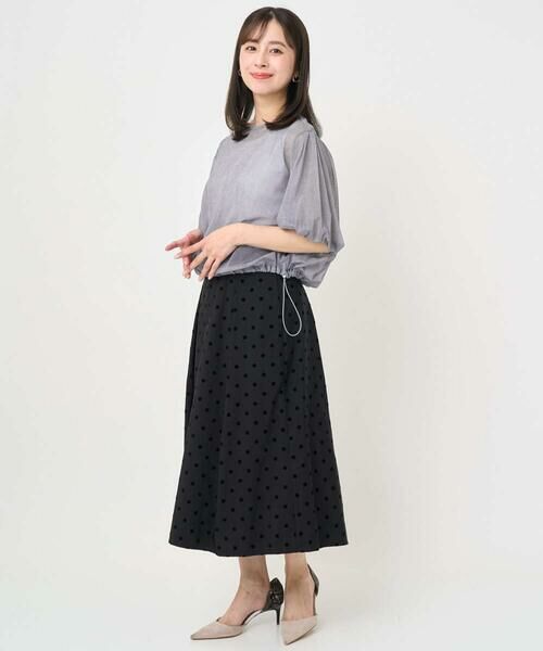 Maison de CINQ / メゾン ドゥ サンク ロング・マキシ丈スカート | 【小さいサイズ】フロッキードット柄タックスカート/洗える | 詳細18