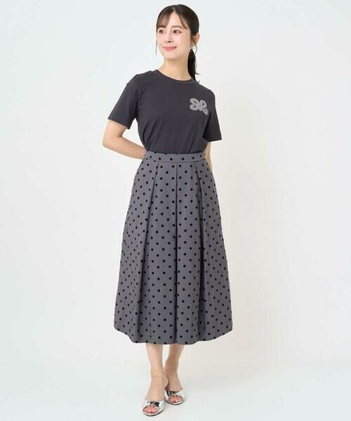 Maison de CINQ / メゾン ドゥ サンク ロング・マキシ丈スカート | 【小さいサイズ】フロッキードット柄タックスカート/洗える | 詳細20
