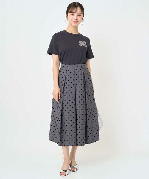 Maison de CINQ / メゾン ドゥ サンク ロング・マキシ丈スカート | 【小さいサイズ】フロッキードット柄タックスカート/洗える | 詳細21
