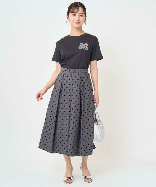 Maison de CINQ / メゾン ドゥ サンク ロング・マキシ丈スカート | 【小さいサイズ】フロッキードット柄タックスカート/洗える | 詳細22