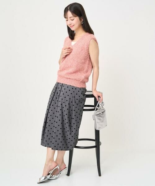Maison de CINQ / メゾン ドゥ サンク ロング・マキシ丈スカート | 【小さいサイズ】フロッキードット柄タックスカート/洗える | 詳細23