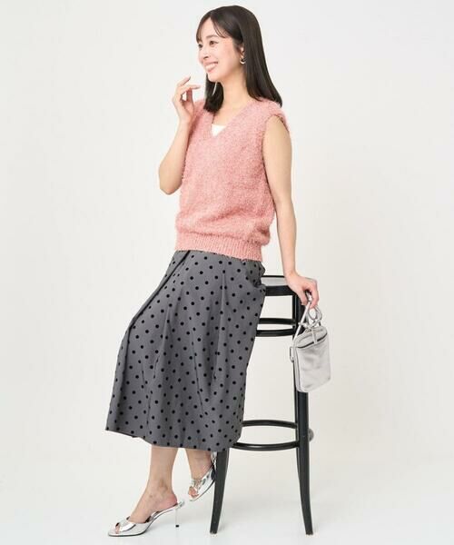 Maison de CINQ / メゾン ドゥ サンク ロング・マキシ丈スカート | 【小さいサイズ】フロッキードット柄タックスカート/洗える | 詳細24