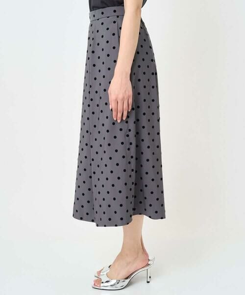Maison de CINQ / メゾン ドゥ サンク ロング・マキシ丈スカート | 【小さいサイズ】フロッキードット柄タックスカート/洗える | 詳細4