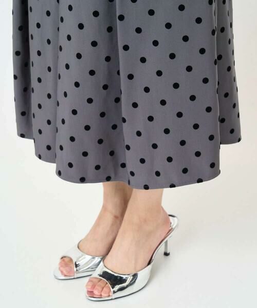 Maison de CINQ / メゾン ドゥ サンク ロング・マキシ丈スカート | 【小さいサイズ】フロッキードット柄タックスカート/洗える | 詳細9