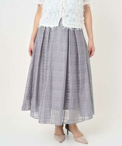 Maison de CINQ / メゾン ドゥ サンク ロング・マキシ丈スカート | 【小さいサイズ】シアードビーチェックスカート/洗濯機で洗える