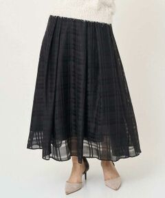 Maison de CINQ / メゾン ドゥ サンク ロング・マキシ丈スカート | 【小さいサイズ】シアードビーチェックスカート/洗濯機で洗える