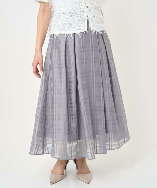 Maison de CINQ / メゾン ドゥ サンク ロング・マキシ丈スカート | 【小さいサイズ】シアードビーチェックスカート/洗濯機で洗える | 詳細2