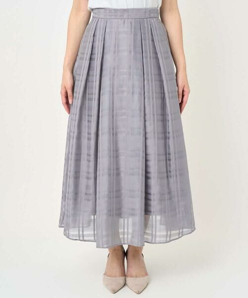 Maison de CINQ / メゾン ドゥ サンク ロング・マキシ丈スカート | 【小さいサイズ】シアードビーチェックスカート/洗濯機で洗える | 詳細3