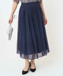 Maison de CINQ / メゾン ドゥ サンク ロング・マキシ丈スカート | 【小さいサイズ】デニム調シアープリーツスカート/洗濯機で洗える