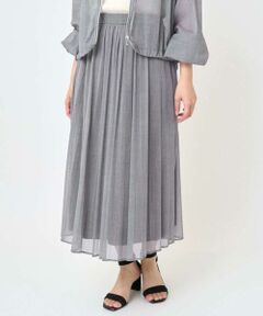 Maison de CINQ / メゾン ドゥ サンク ロング・マキシ丈スカート | 【小さいサイズ】デニム調シアープリーツスカート/洗濯機で洗える