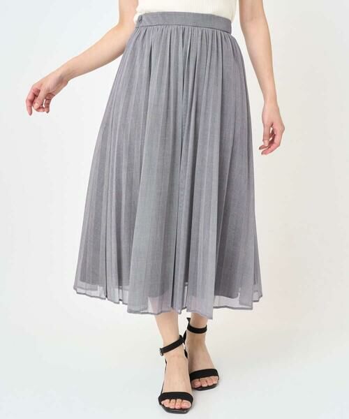 Maison de CINQ / メゾン ドゥ サンク ロング・マキシ丈スカート | 【小さいサイズ】デニム調シアープリーツスカート/洗濯機で洗える | 詳細1