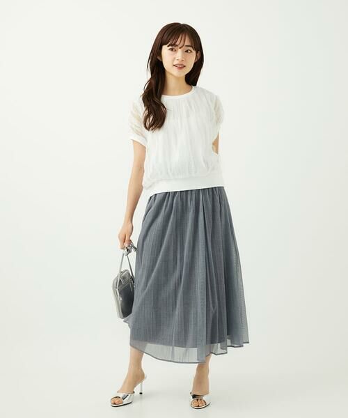 Maison de CINQ / メゾン ドゥ サンク ロング・マキシ丈スカート | 【小さいサイズ】デニム調シアープリーツスカート/洗濯機で洗える | 詳細10