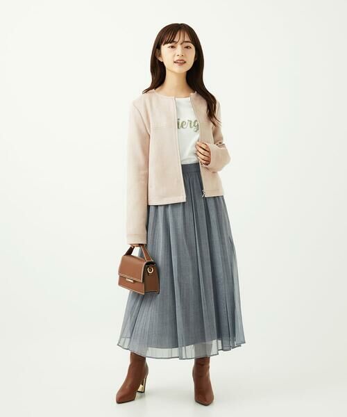 Maison de CINQ / メゾン ドゥ サンク ロング・マキシ丈スカート | 【小さいサイズ】デニム調シアープリーツスカート/洗濯機で洗える | 詳細13