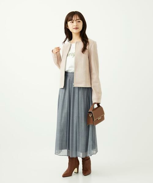 Maison de CINQ / メゾン ドゥ サンク ロング・マキシ丈スカート | 【小さいサイズ】デニム調シアープリーツスカート/洗濯機で洗える | 詳細14