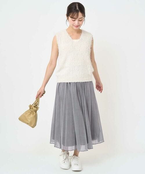 Maison de CINQ / メゾン ドゥ サンク ロング・マキシ丈スカート | 【小さいサイズ】デニム調シアープリーツスカート/洗濯機で洗える | 詳細27