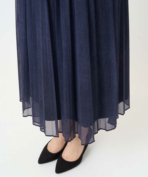 Maison de CINQ / メゾン ドゥ サンク ロング・マキシ丈スカート | 【小さいサイズ】デニム調シアープリーツスカート/洗濯機で洗える | 詳細7