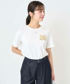 Maison de CINQ / メゾン ドゥ サンク カットソー | 【小さいサイズ】イニシャル刺繍コットンTシャツ/UVカット/接触冷感/洗える