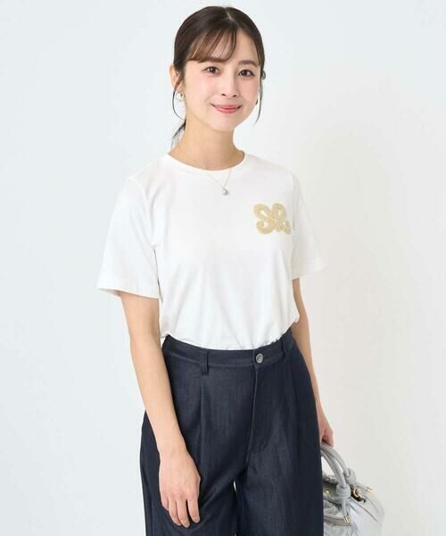 Maison de CINQ / メゾン ドゥ サンク カットソー | 【小さいサイズ】イニシャル刺繍コットンTシャツ/UVカット/接触冷感/洗える | 詳細1