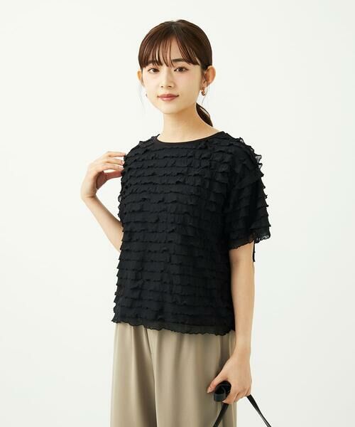 Maison de CINQ / メゾン ドゥ サンク カットソー | 【小さいサイズ】ミニフリルディティールカットソー/洗える | 詳細1
