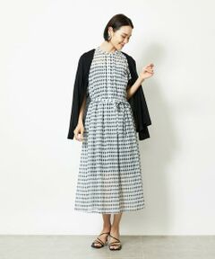 Maison de CINQ / メゾン ドゥ サンク ロング・マキシ丈ワンピース | ［小さいサイズ］ジオメトリック柄ワンピース