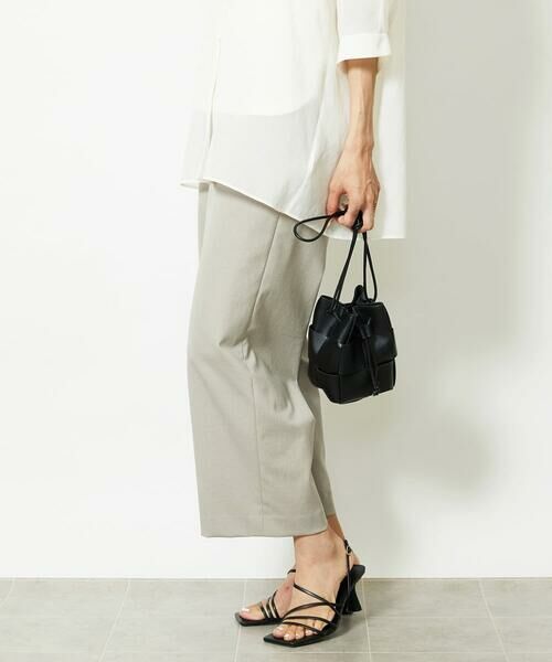 Maison de CINQ/メゾン ドゥ サンク ［小さいサイズ］ツイルストレッチワイドパンツ ベージュ S