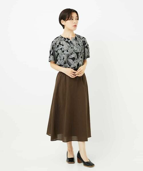 Maison de CINQ / メゾン ドゥ サンク シャツ・ブラウス | ミラクルウェーブリーフプリントブラウス | 詳細15