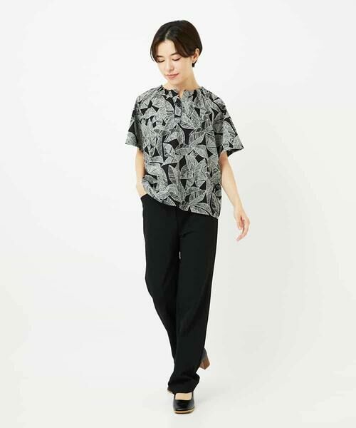 Maison de CINQ / メゾン ドゥ サンク シャツ・ブラウス | ミラクルウェーブリーフプリントブラウス | 詳細16