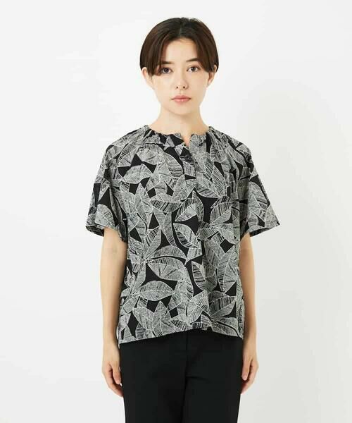 Maison de CINQ / メゾン ドゥ サンク シャツ・ブラウス | ミラクルウェーブリーフプリントブラウス | 詳細4