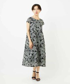 Maison de CINQ / メゾン ドゥ サンク ロング・マキシ丈ワンピース | ミラクルウェーブリーフプリントワンピース