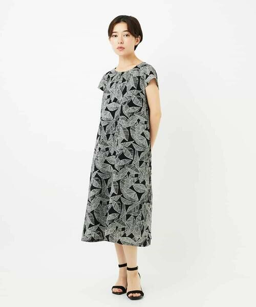 Maison de CINQ / メゾン ドゥ サンク ロング・マキシ丈ワンピース | ミラクルウェーブリーフプリントワンピース | 詳細8