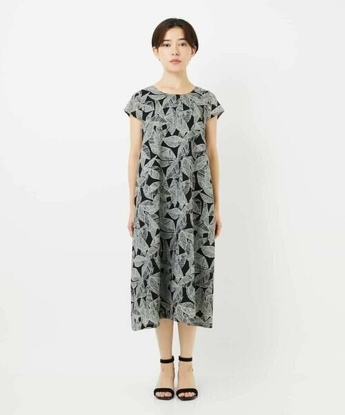 Maison de CINQ / メゾン ドゥ サンク ロング・マキシ丈ワンピース | ミラクルウェーブリーフプリントワンピース | 詳細9