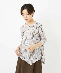 Maison de CINQ / メゾン ドゥ サンク カットソー | [接触冷感]ラインドットプリントカットソー