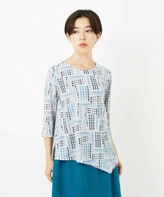 Maison de CINQ / メゾン ドゥ サンク カットソー | [接触冷感]ラインドットプリントカットソー