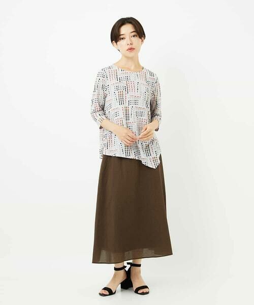 Maison de CINQ / メゾン ドゥ サンク カットソー | [接触冷感]ラインドットプリントカットソー | 詳細23