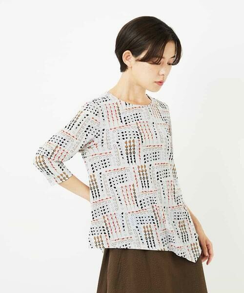 Maison de CINQ / メゾン ドゥ サンク カットソー | [接触冷感]ラインドットプリントカットソー | 詳細3