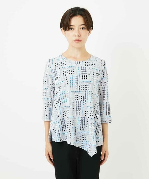 Maison de CINQ / メゾン ドゥ サンク カットソー | [接触冷感]ラインドットプリントカットソー | 詳細4
