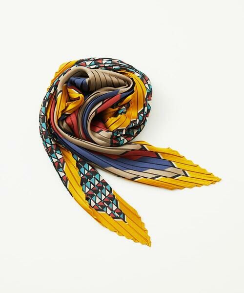 Maison de CINQ / メゾン ドゥ サンク マフラー・ショール・スヌード・ストール | ストライプ幾何プリーツプチスカーフ | 詳細12