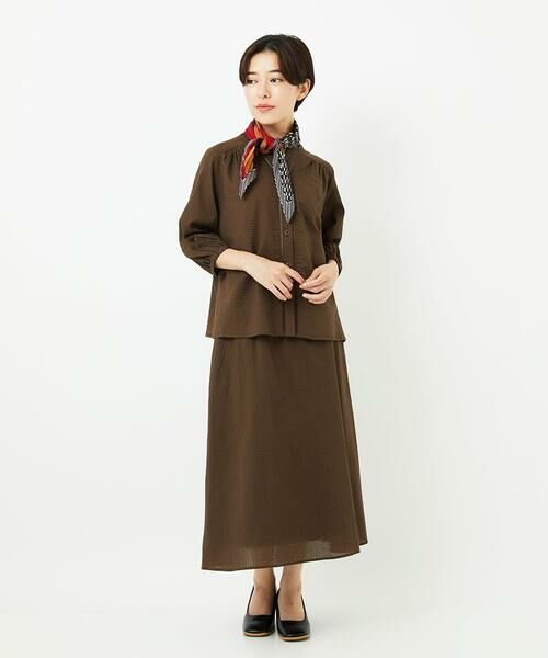 Maison de CINQ / メゾン ドゥ サンク マフラー・ショール・スヌード・ストール | ストライプ幾何プリーツプチスカーフ | 詳細3