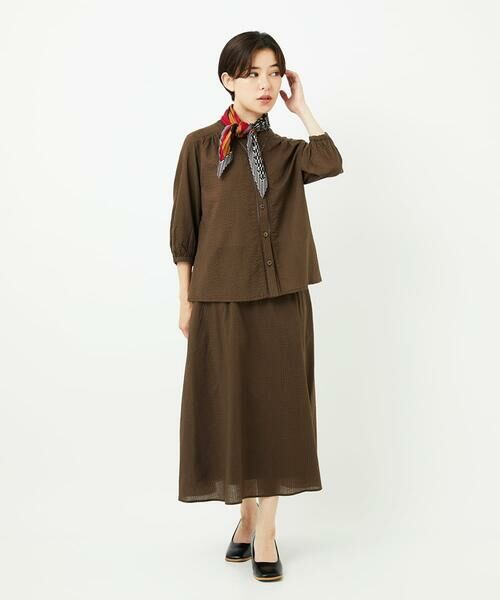 Maison de CINQ / メゾン ドゥ サンク マフラー・ショール・スヌード・ストール | ストライプ幾何プリーツプチスカーフ | 詳細4