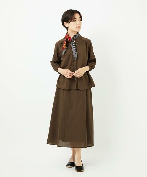 Maison de CINQ / メゾン ドゥ サンク マフラー・ショール・スヌード・ストール | ストライプ幾何プリーツプチスカーフ | 詳細5