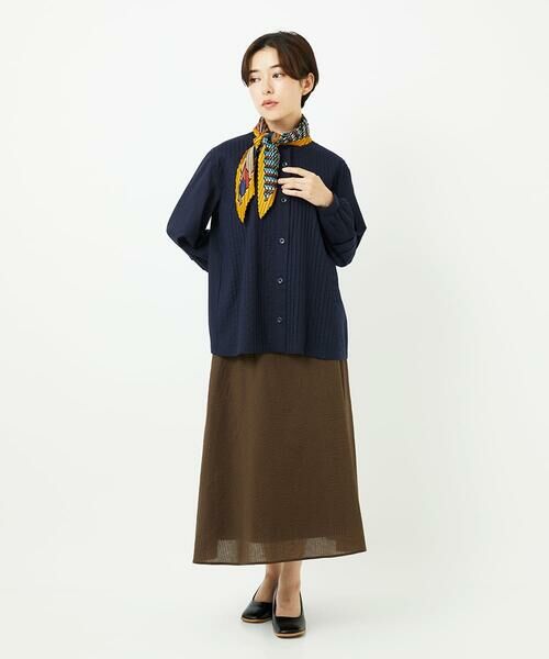 Maison de CINQ / メゾン ドゥ サンク マフラー・ショール・スヌード・ストール | ストライプ幾何プリーツプチスカーフ | 詳細7