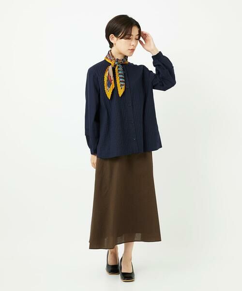 Maison de CINQ / メゾン ドゥ サンク マフラー・ショール・スヌード・ストール | ストライプ幾何プリーツプチスカーフ | 詳細8