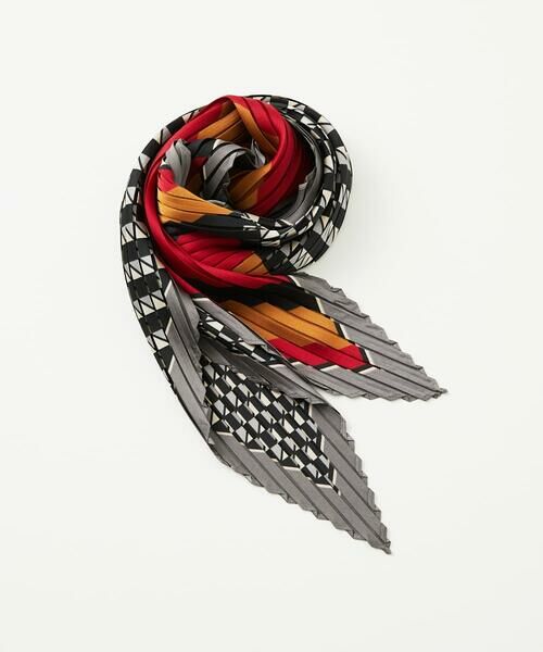 Maison de CINQ / メゾン ドゥ サンク マフラー・ショール・スヌード・ストール | ストライプ幾何プリーツプチスカーフ | 詳細9