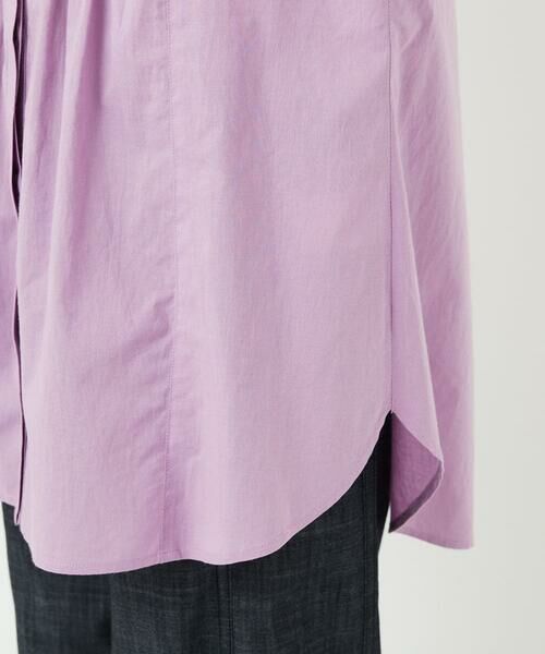 Maison de CINQ / メゾン ドゥ サンク シャツ・ブラウス | バンドカラーシャーリングコットン7分袖ブラウス | 詳細10