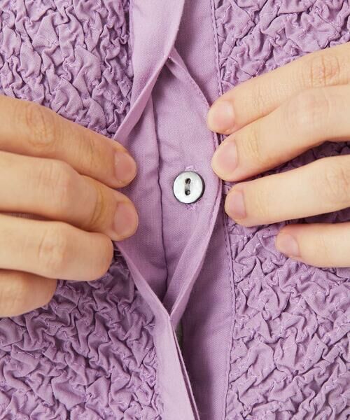 Maison de CINQ / メゾン ドゥ サンク シャツ・ブラウス | バンドカラーシャーリングコットン7分袖ブラウス | 詳細11