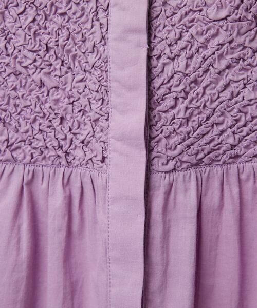 Maison de CINQ / メゾン ドゥ サンク シャツ・ブラウス | バンドカラーシャーリングコットン7分袖ブラウス | 詳細12