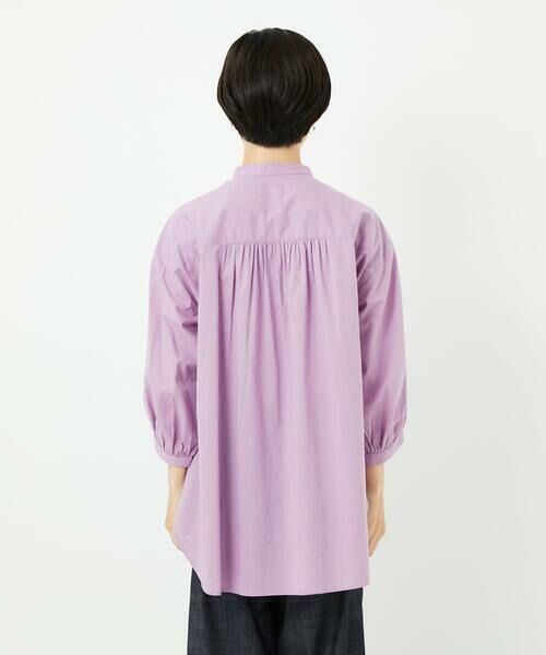 Maison de CINQ / メゾン ドゥ サンク シャツ・ブラウス | バンドカラーシャーリングコットン7分袖ブラウス | 詳細7